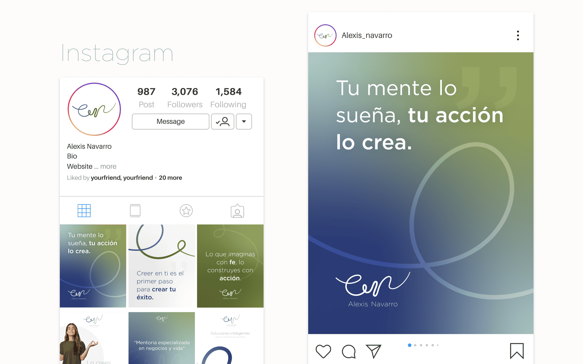 Alexis Navarro — aplicación de marca en Instagram