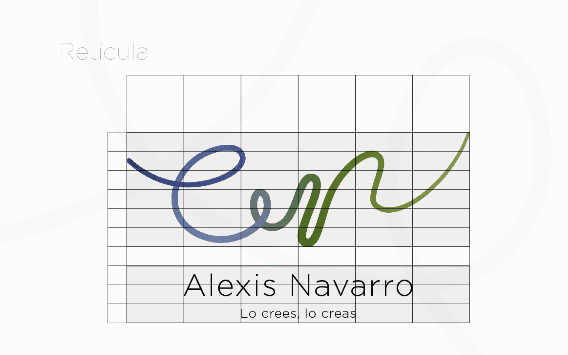 Alexis Navarro — retícula del logotipo