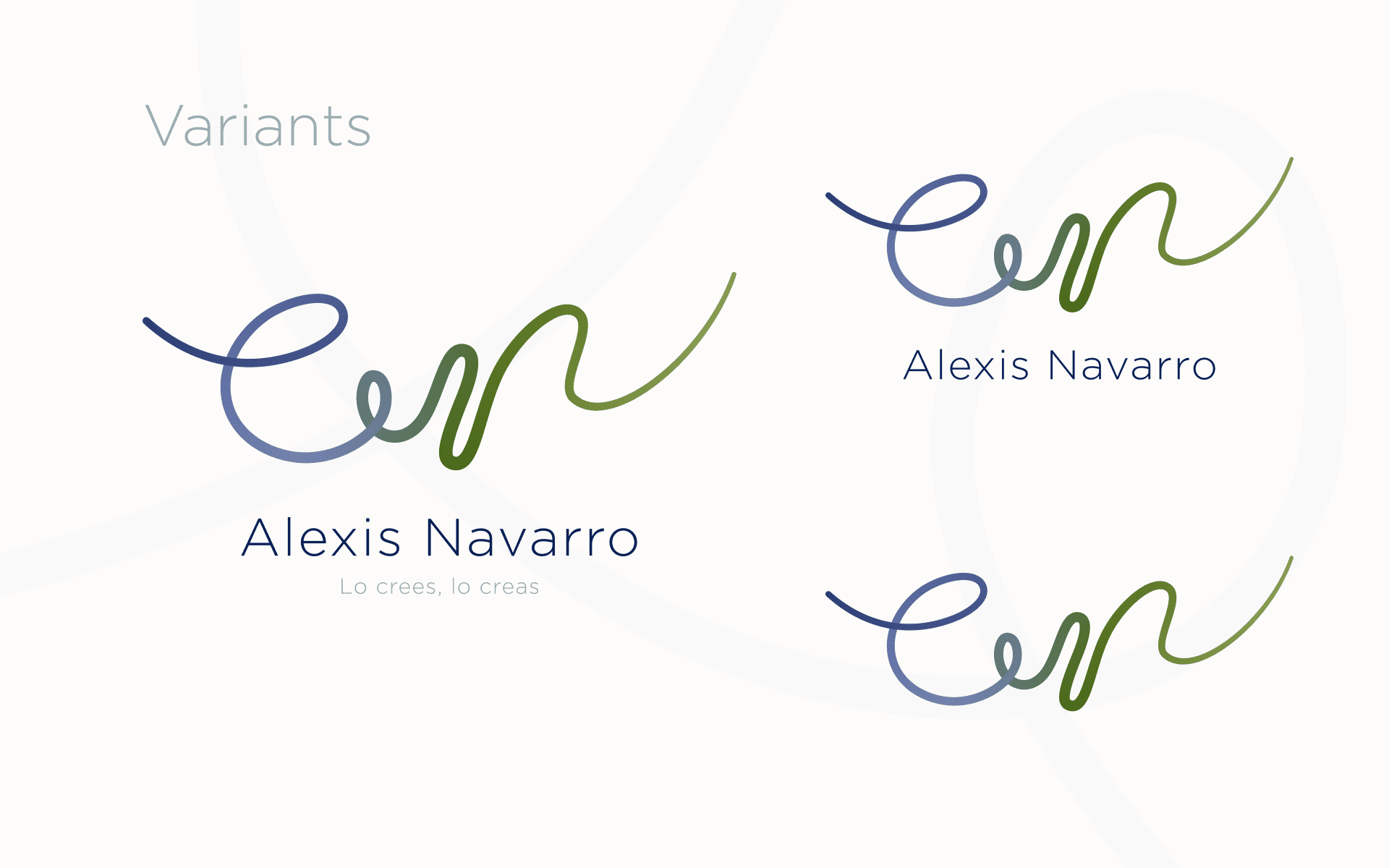 Alexis Navarro — variantes del logotipo