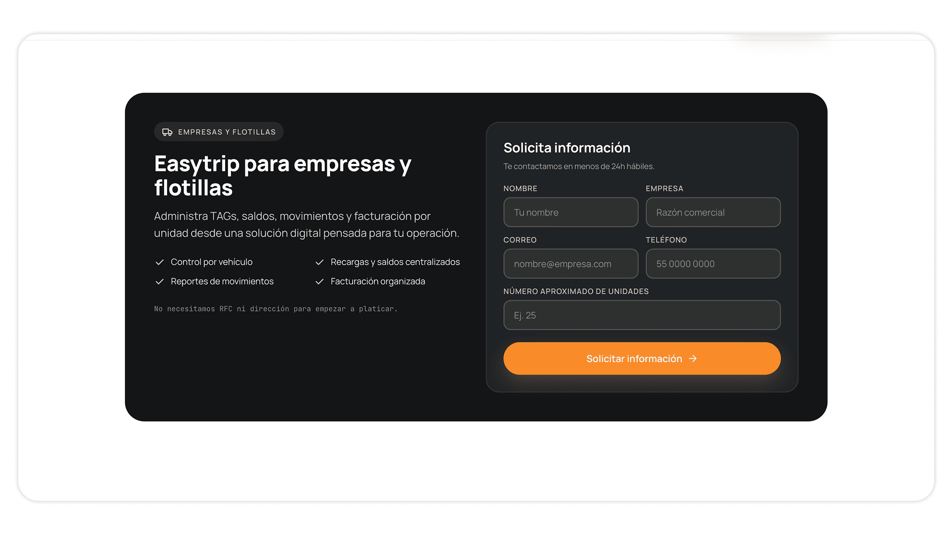Easytrip — bloque 8, sección de empresas