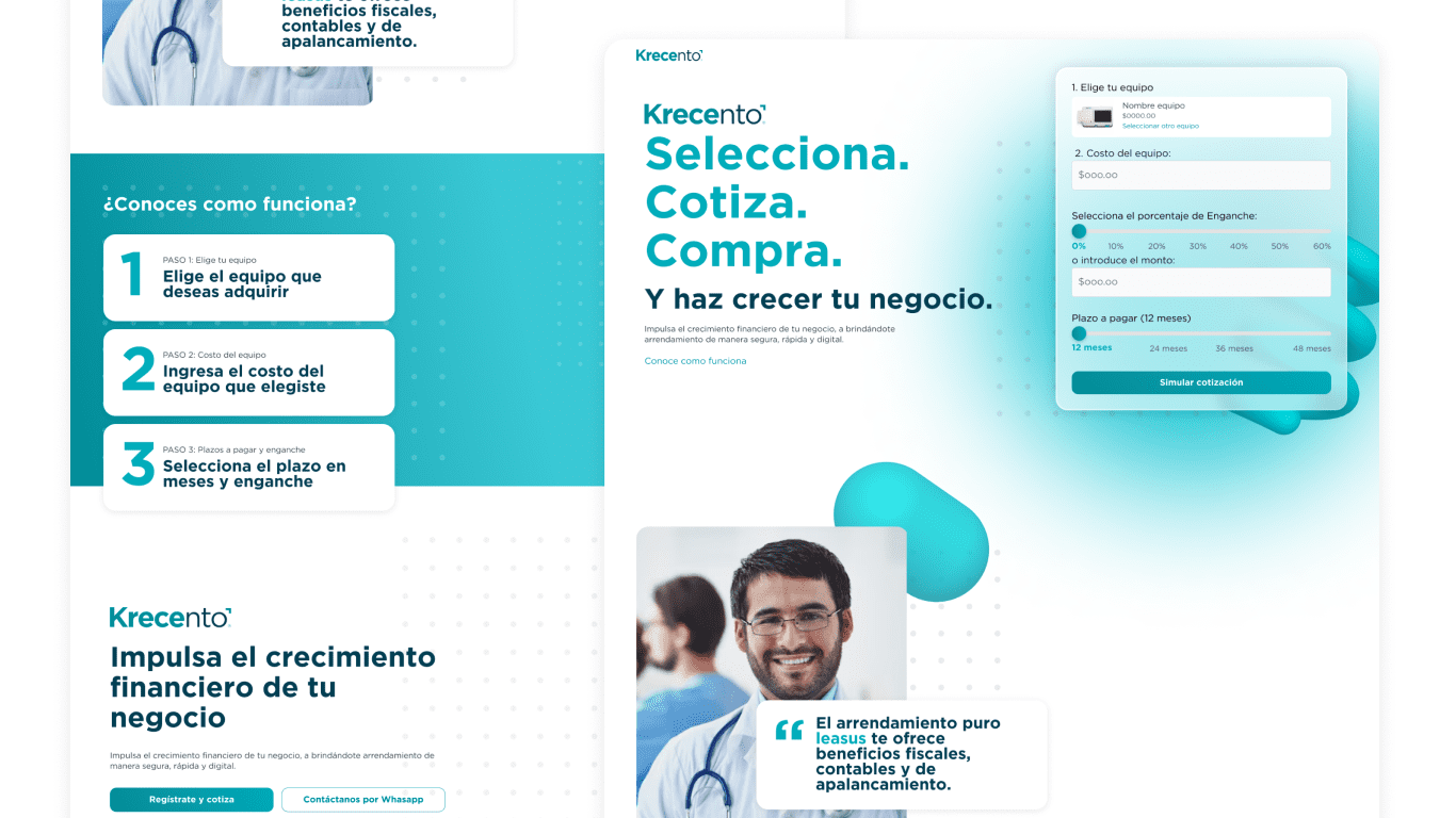 Krecento — plataforma de arrendamiento médico