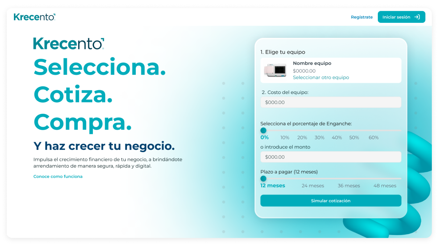 Krecento web — pantalla 5