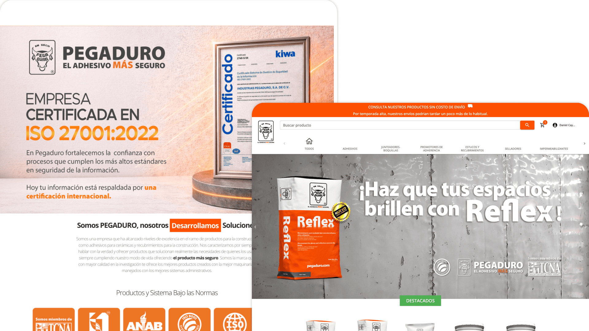 Pegaduro — sitio institucional y tienda en línea, versión anterior (1)