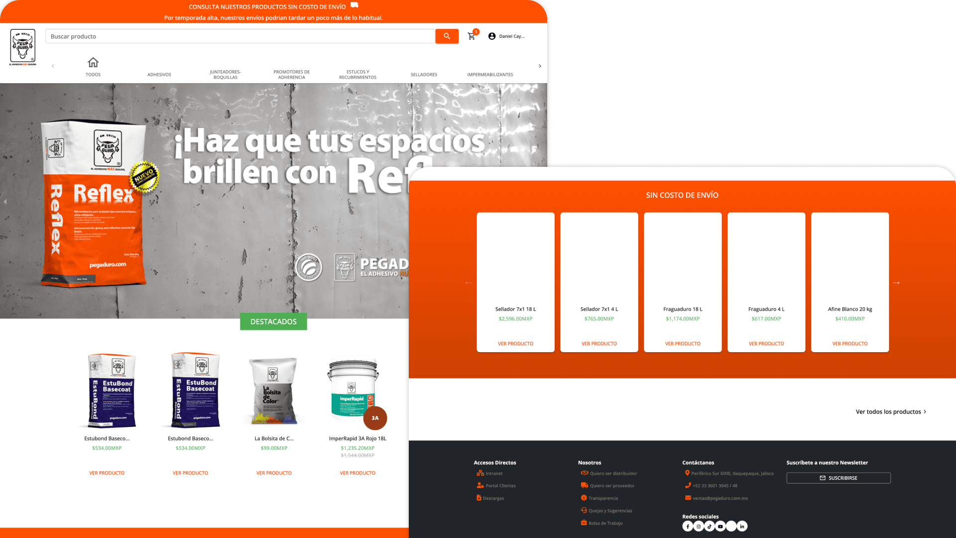 Pegaduro — sitio institucional y tienda en línea, versión anterior (3)