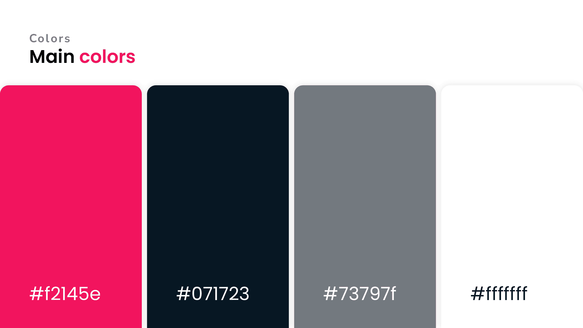 PoshPup — paleta de color principal
