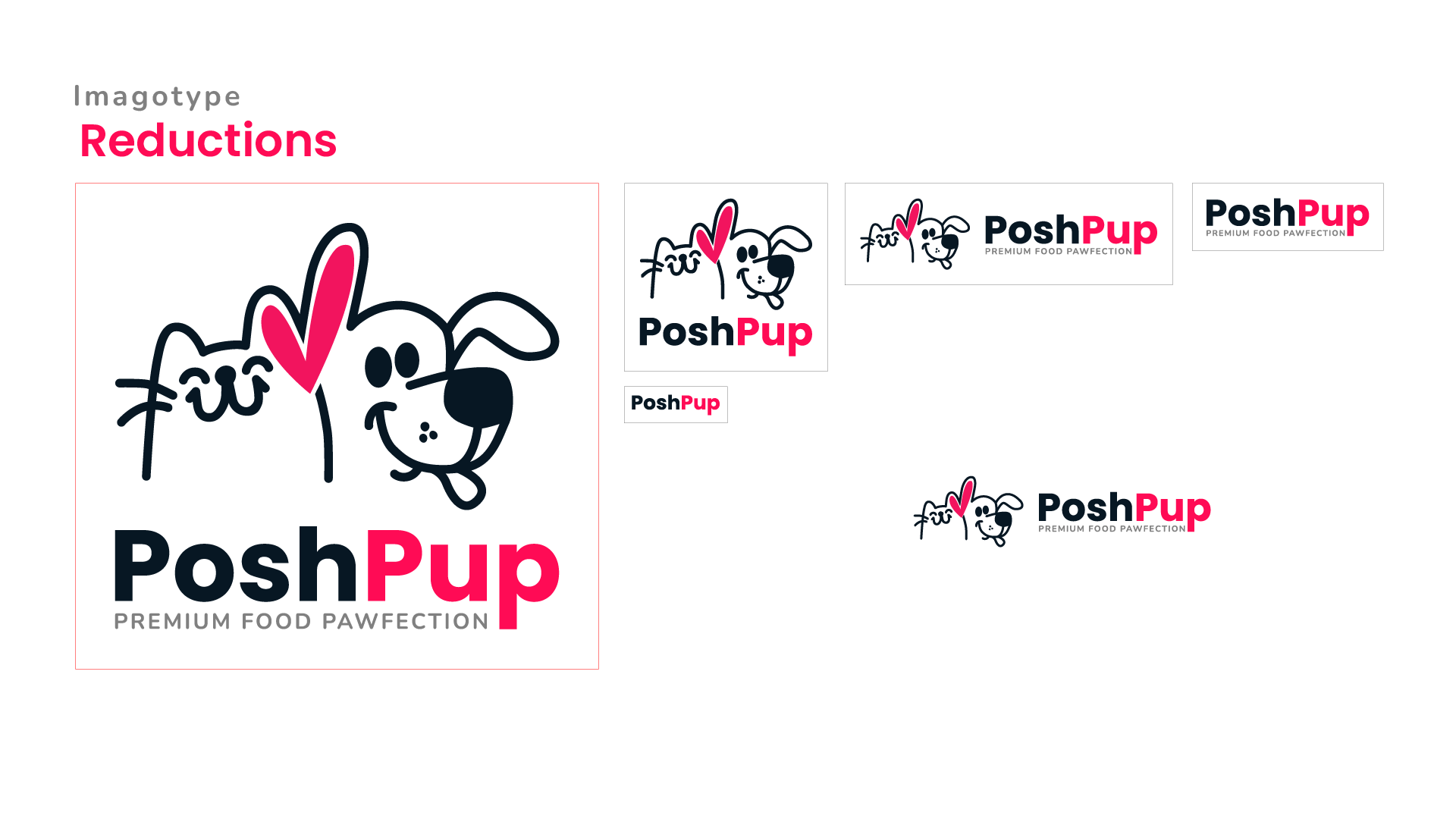 PoshPup — imagotipo, reducciones mínimas