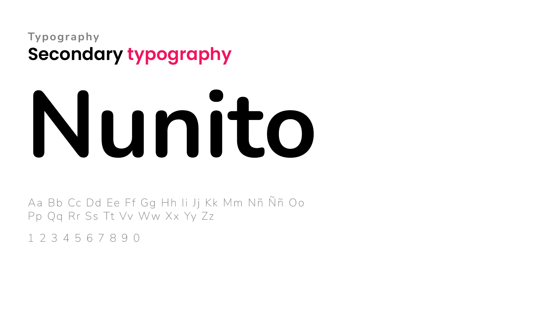 PoshPup — tipografía secundaria, Nunito