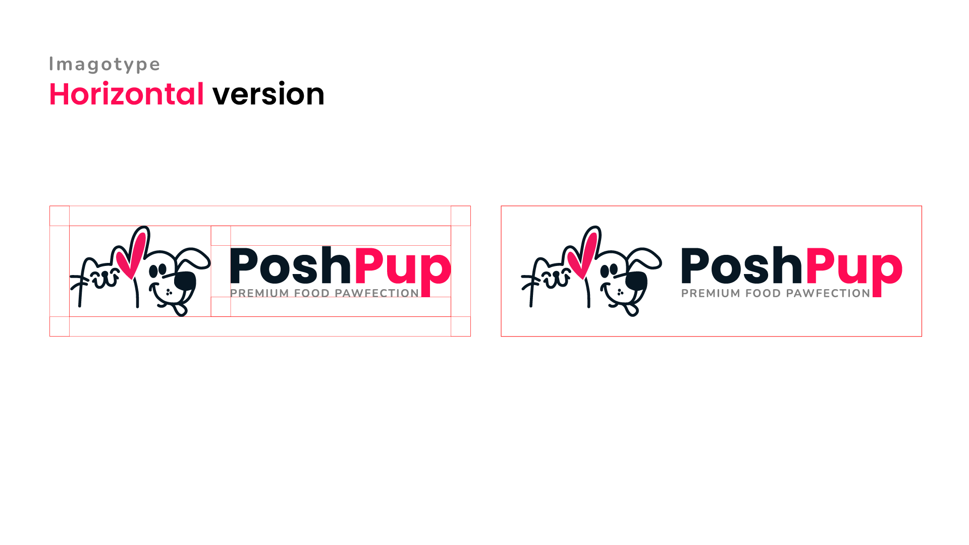 PoshPup — imagotipo, versión horizontal