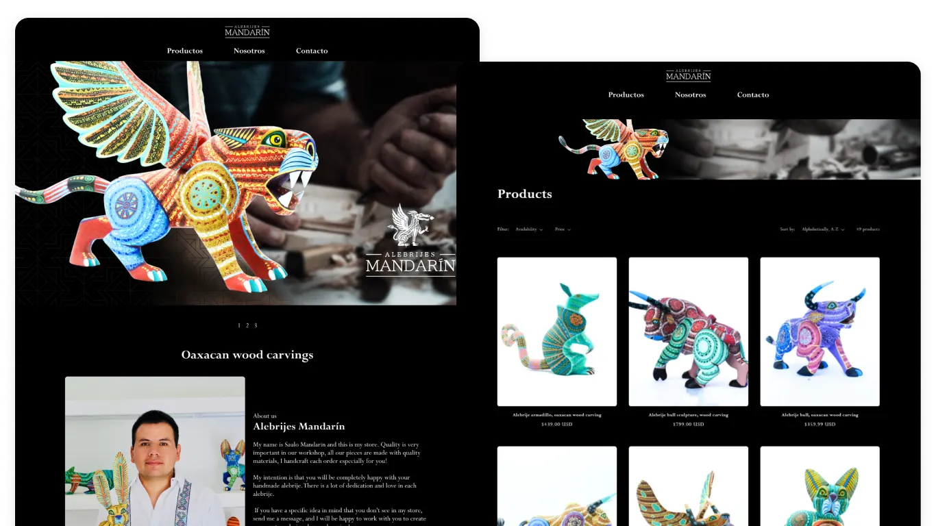 Alebrijes Mandarín — pantalla 3