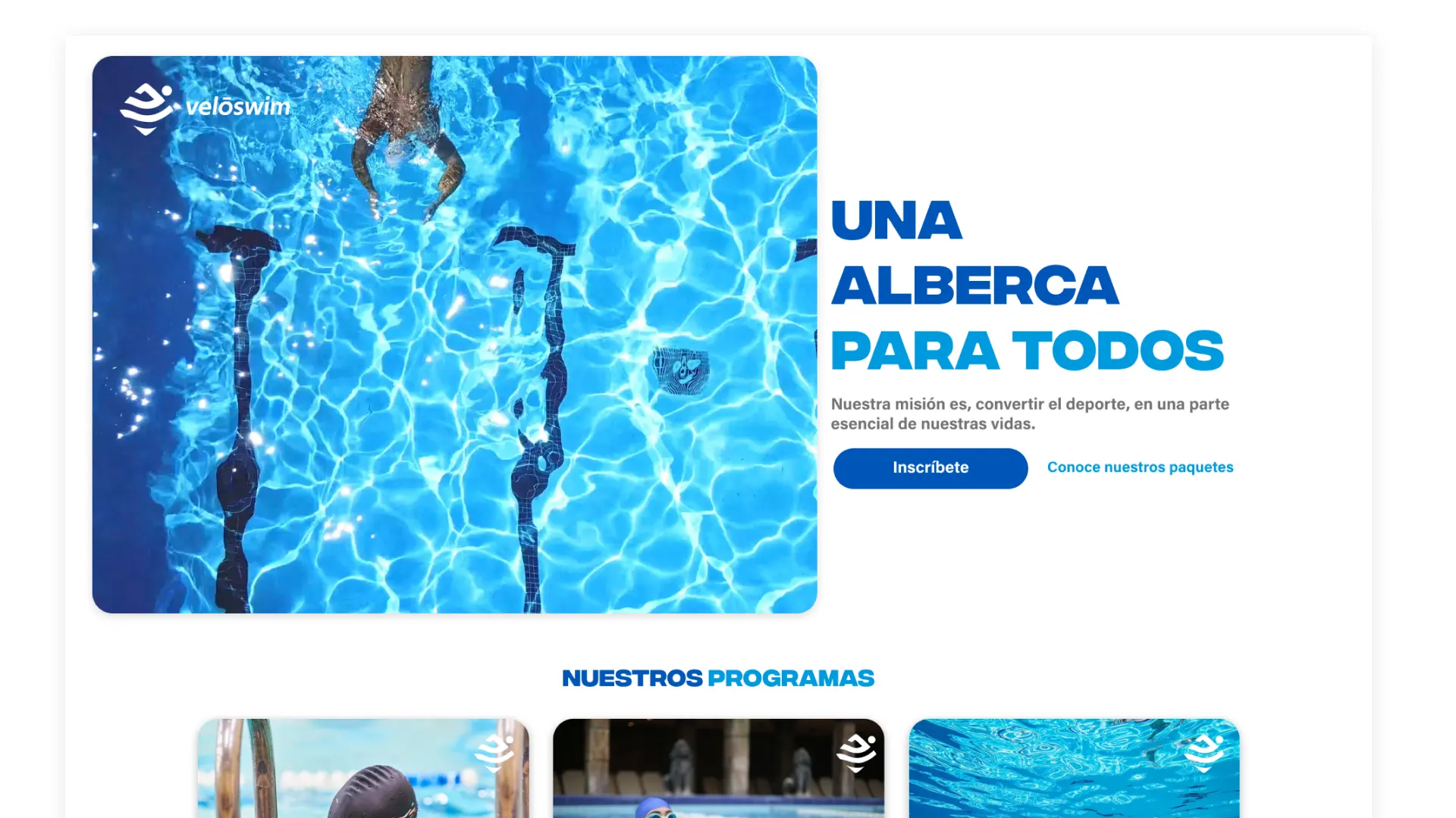 Veloswim — pantalla 1