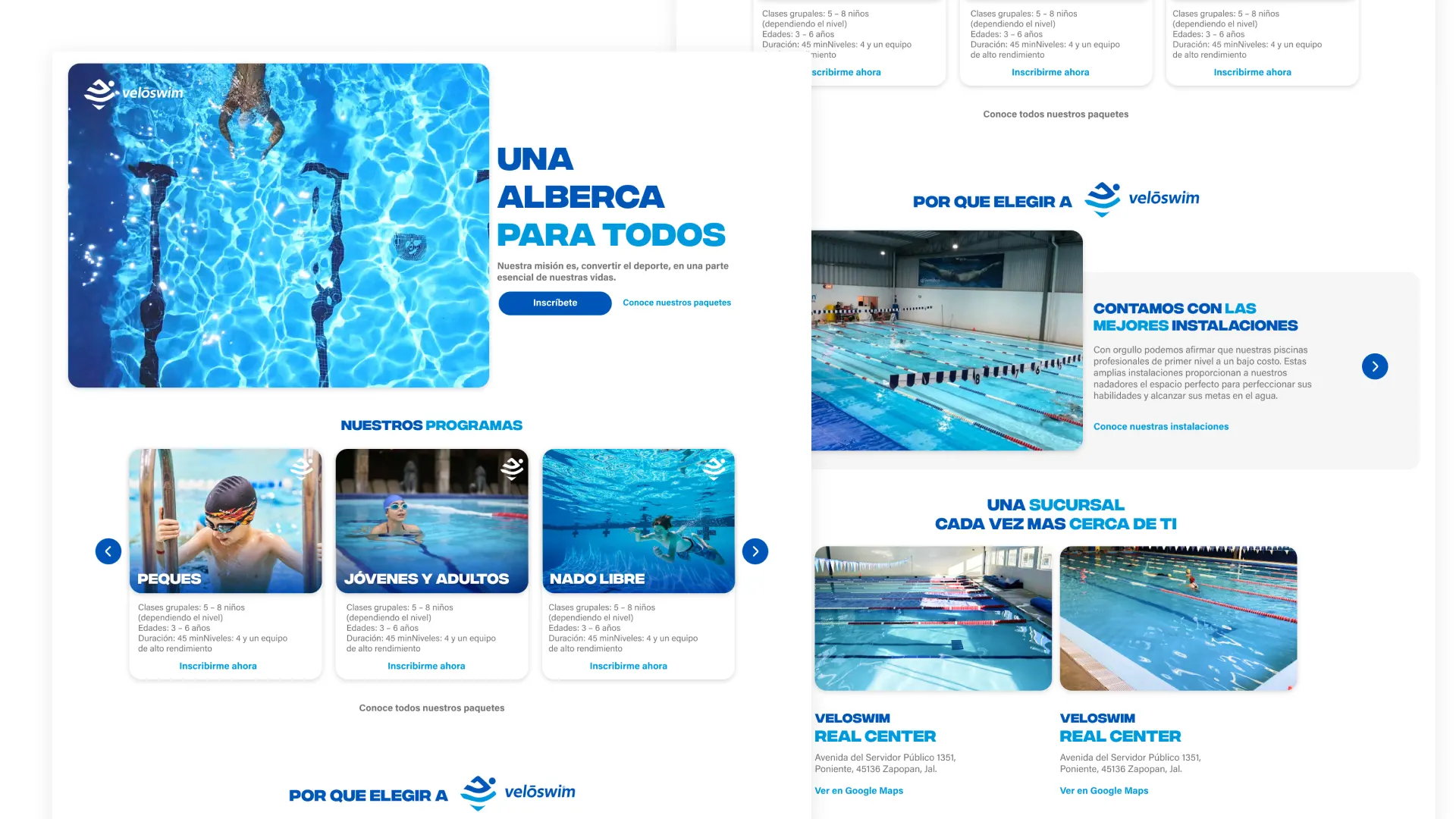Veloswim — pantalla 2