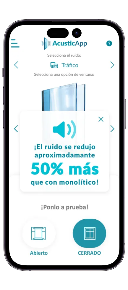 Acustic App — resultado de la comparación de ruido