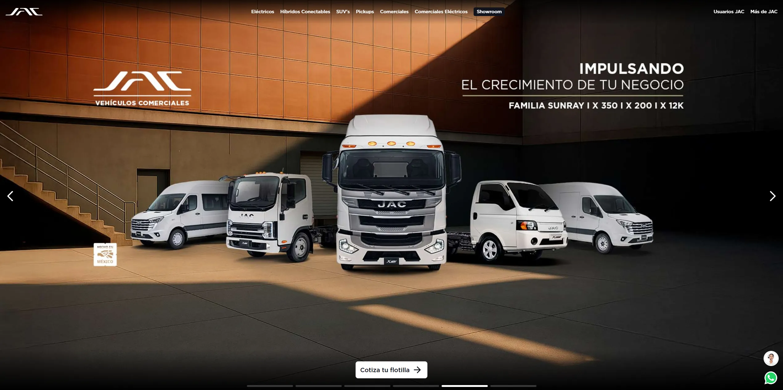 JAC México — página de inicio del sitio